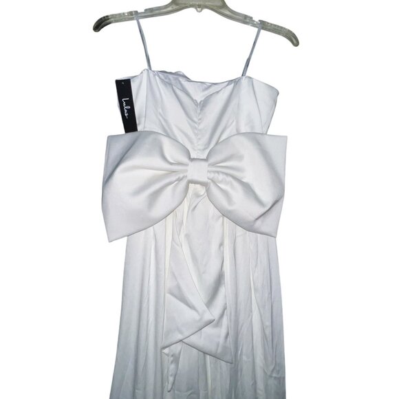 Lulus Beloved Bliss Ivory Strapless Slim Leg Bow Jumpsuit Sz Small Womens White - Picture 14 of 15